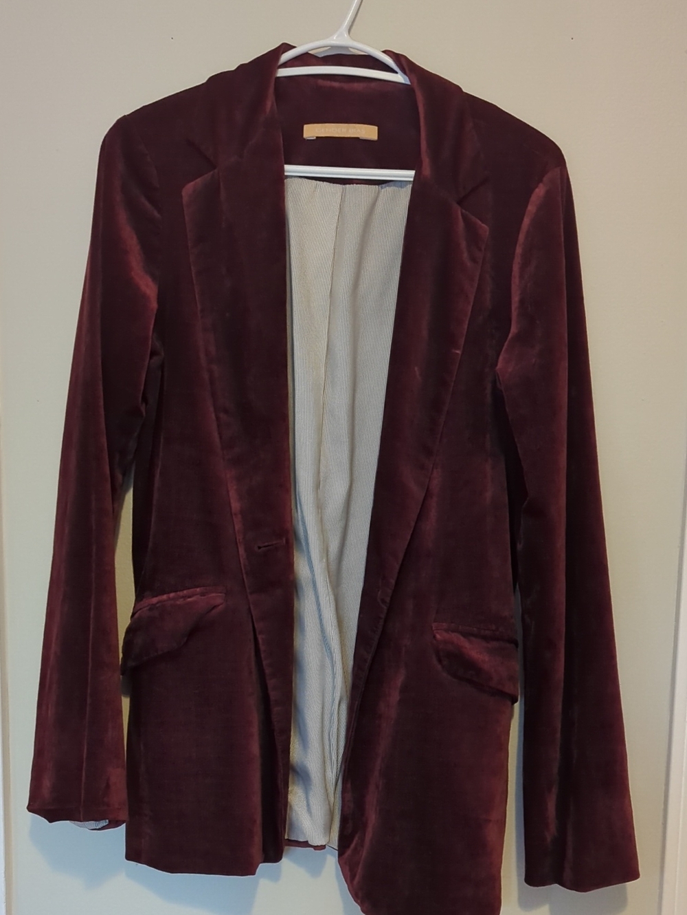 Velvet Blazer Jacket in Burgundy - Women's Coat
